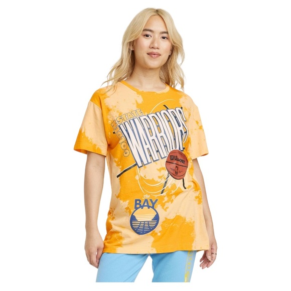 NBA🦎Warriors Oversized Short Sleeve Graphic T-Shirt🌵 - Picture 1 of 6